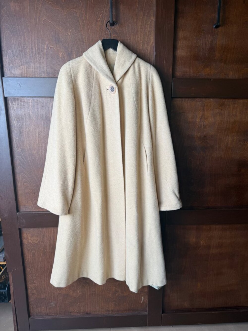 Cream wool coat - Picture 2 of 9